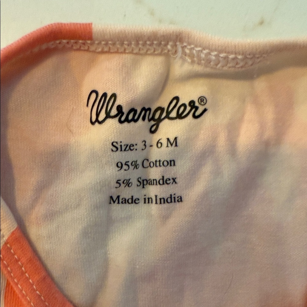 Wrangler Pink Cow Print Long Sleeve Baby Onesie Dress - Picture 2 of 2